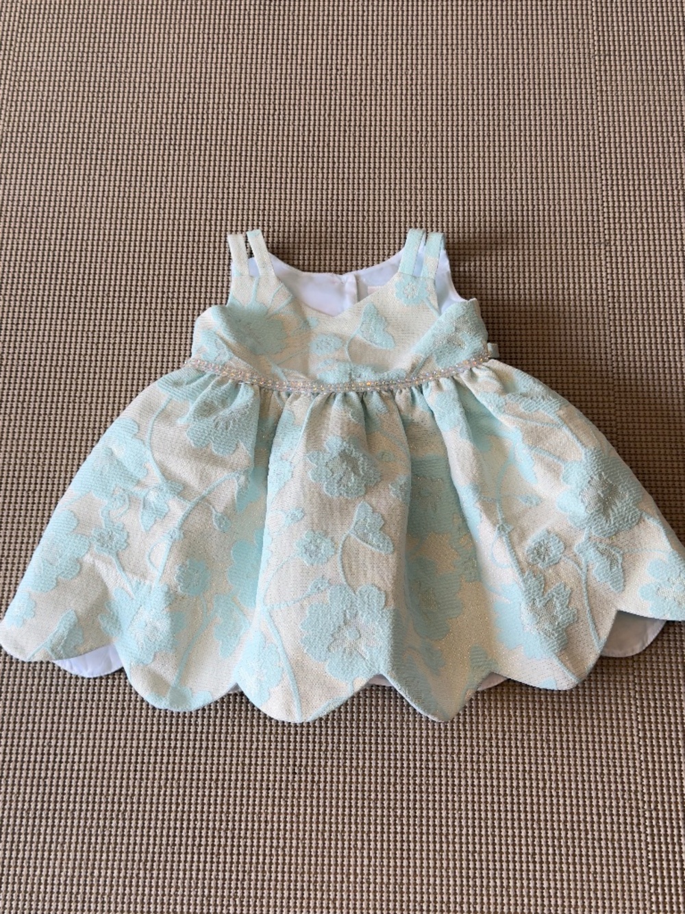SWEAT HEART ROSE formal dress rhinestone details size 12M tie back